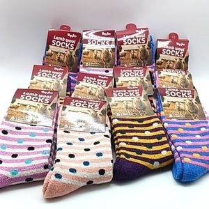 ⚫️  6 Pairs Lamb Wool Crew Socks/Thermal Boot Socks Size 9-11 Wo…